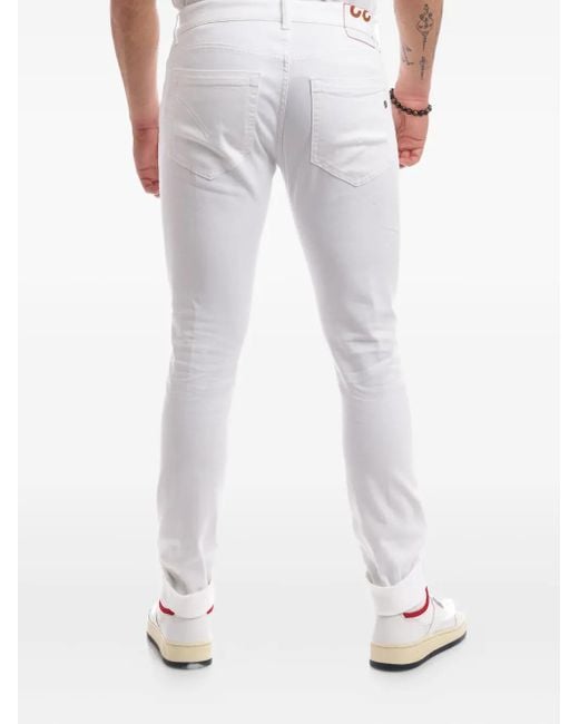 Vaqueros con placa del logo Dondup de hombre de color White