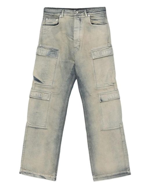 Jeans Con Tasche Cargo di Rick Owens in Gray da Uomo