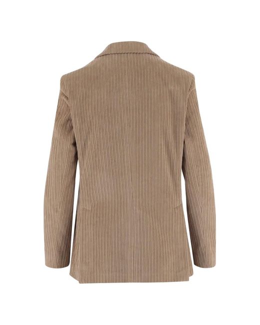 Lardini Natural Ribbed Button-Down Blazer