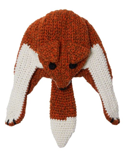 Burberry Orange Fox Chunky-knit Beanie for men