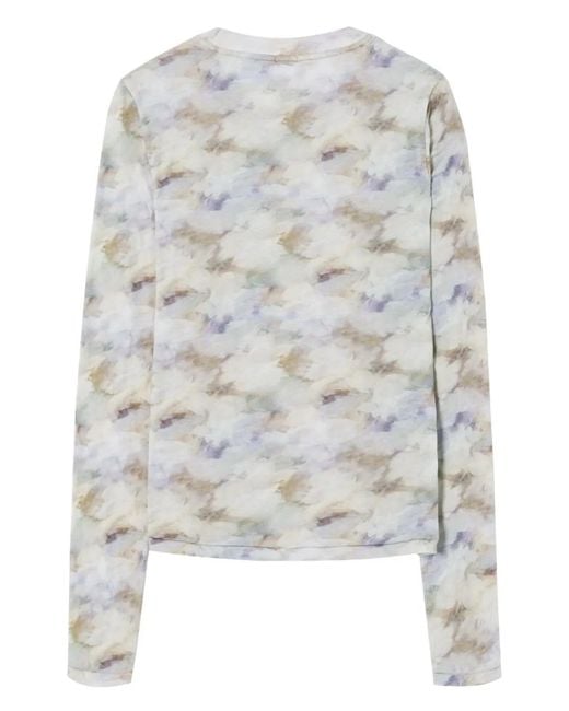 Re/done Gray Long-Sleeve Cotton T-Shirt