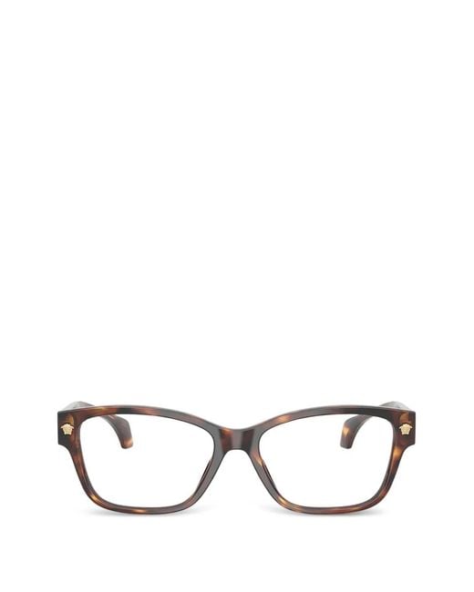 Versace Brown Geometric-Frame Glasses