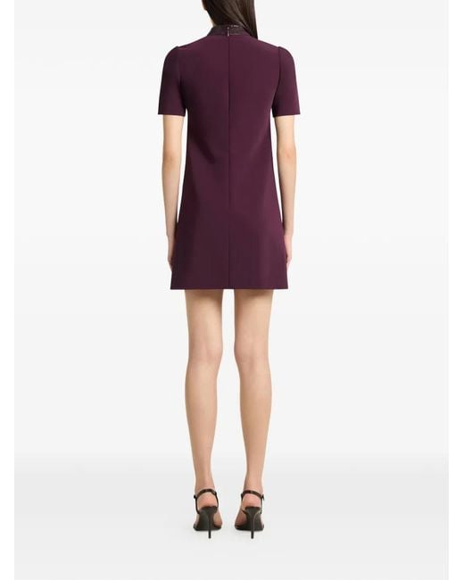 Courreges Purple Vinyl-Collar A-Line Mini Dress