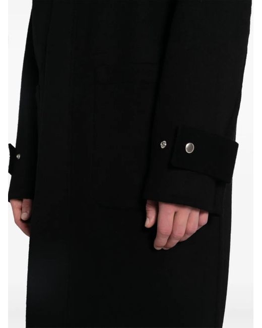 Givenchy Black Hooded Single-Breasted Coat for men