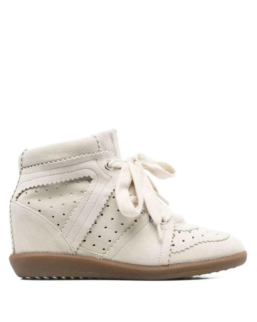 Isabel Marant White Bobby Wedge Sneakers