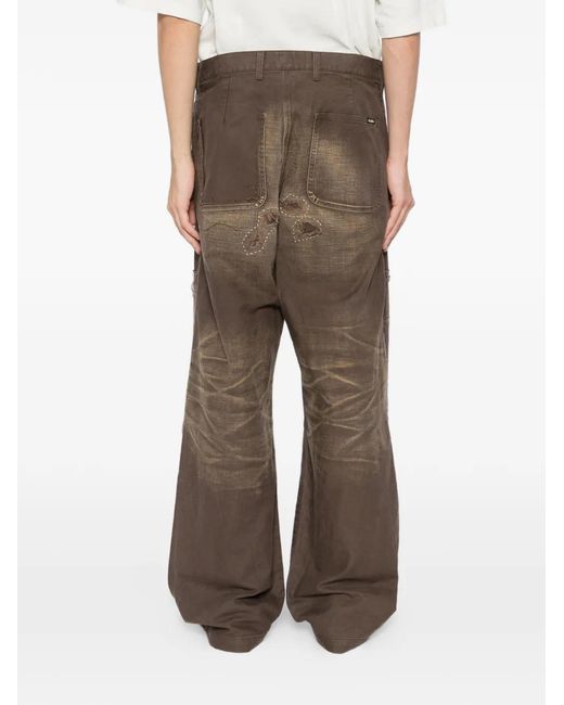 KAMIYA Brown Repaired Trousers for men