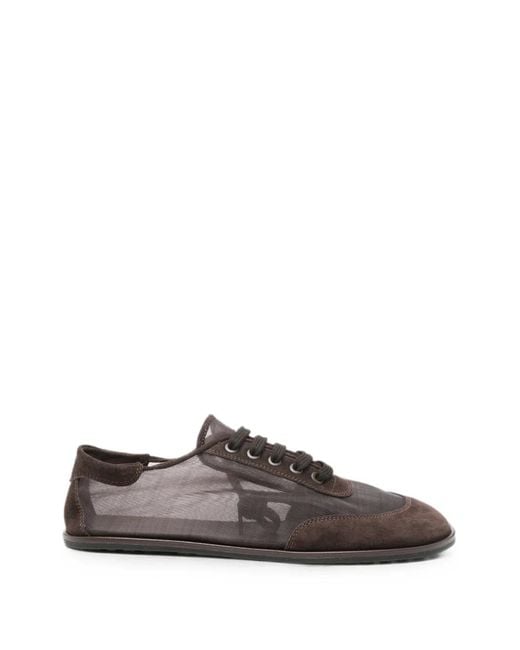 Dear Frances Gray Lace-Up Panelled Suede Sneakers