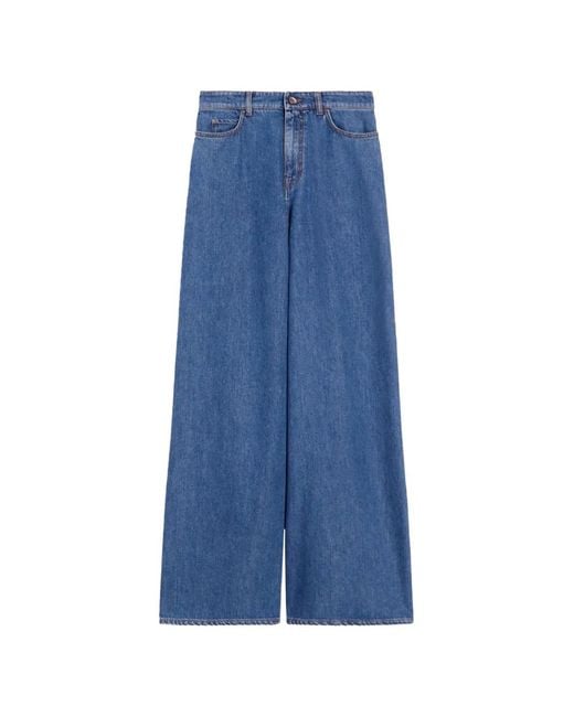 Max Mara Blue Wide-Leg Denim Jeans