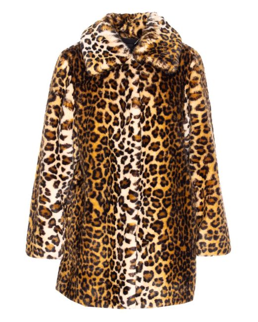 Liu Jo Brown Leopard-Print Button-Fastening Jacket