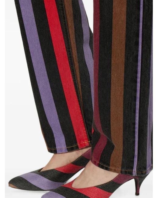 Versace Pink Tina Striped Pumps
