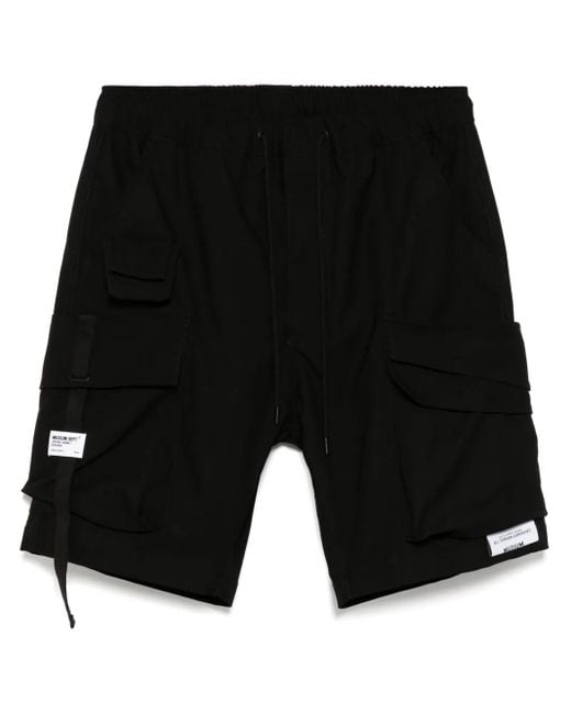 Musium Div. Black Drawstring Cargo Shorts for men