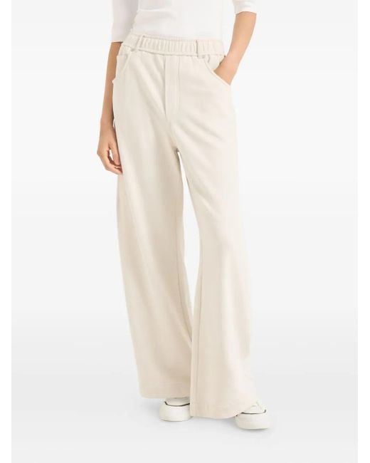 Brunello Cucinelli White Elasticated Track Pants