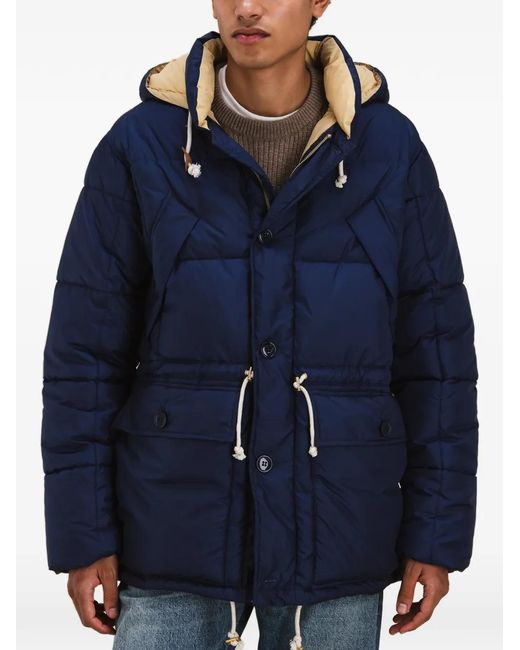 Fortela Blue Quilted Hooded Jacket for men