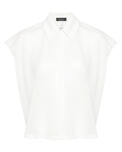 Fabiana Filippi White Fine-Knit Sleeveless Shirt