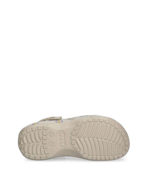 CROCSTM White Classic Floral Platform Clogs