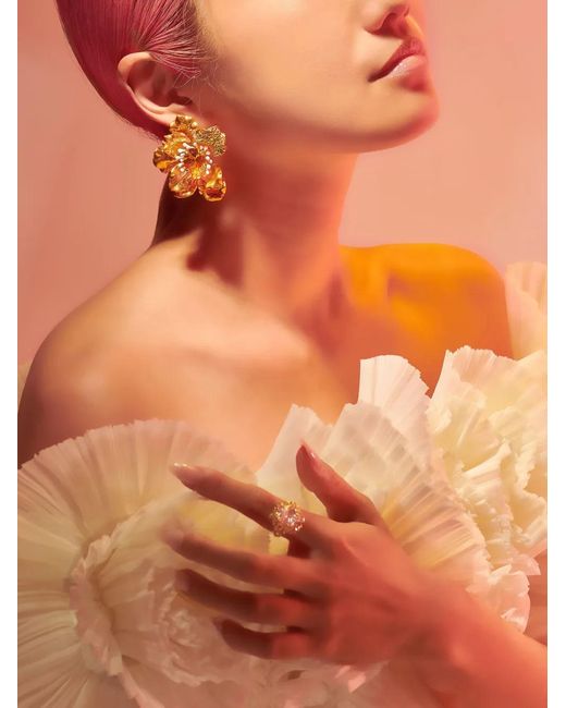 Anabela Chan Metallic 24Kt Roi De Soleil Earrings