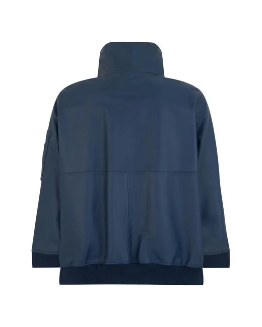 Moorer Blue Olli High-Neck Jacket