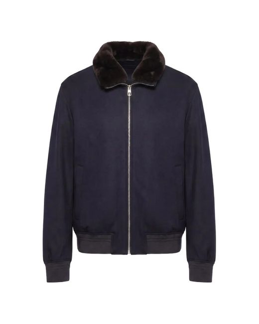 Montecore Blue Zip-Up Bomber Jacket for men