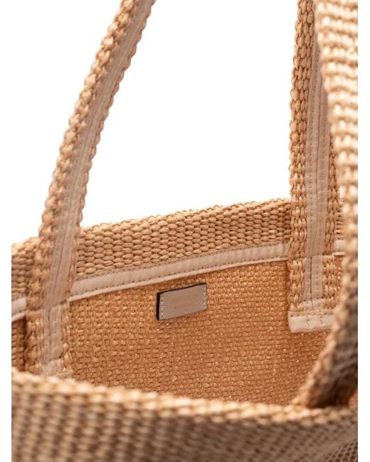 Jimmy Choo Natural Logo-Lettering Beach Bag