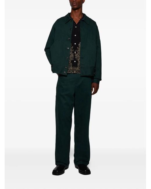 Bode Green Side-Tab-Buttons Jacket for men