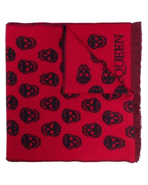 Alexander McQueen Intarsien-Schal mit Totenkopf in Rot für Herren | Lyst DE