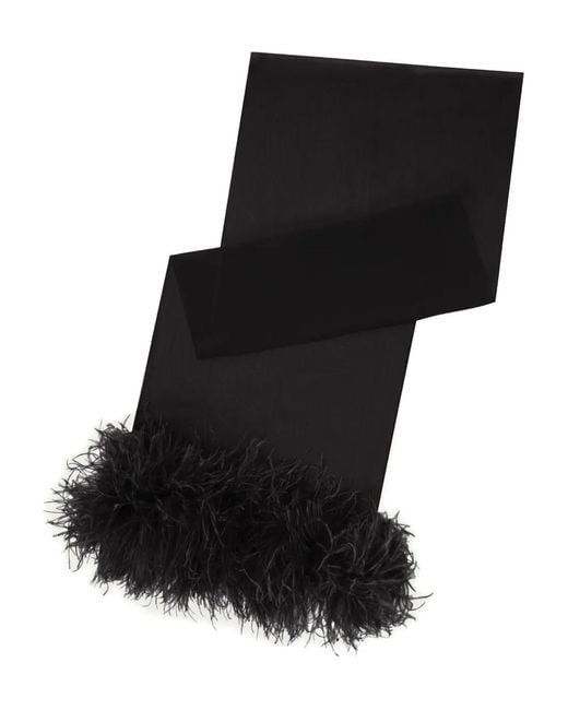 ‎Taller Marmo Black Dita Spirito Stole Feather Scarf