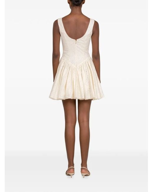 Agua Bendita White Pluma Playa Eyelet Mini Dress