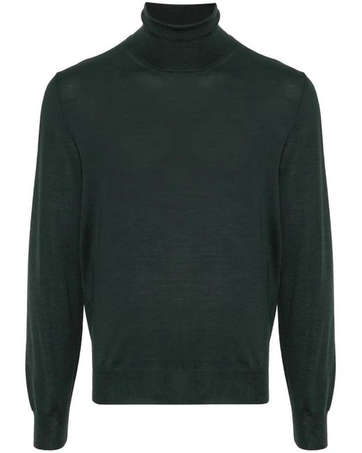 Canali Green Roll-Neck Merino Jumper for men