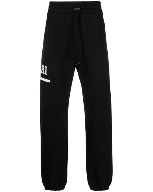 Amiri Black Logo-Engraved Cotton Track Trousers for men