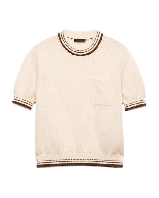 Prada Kurzärmeliger Pullover in Natural für Herren