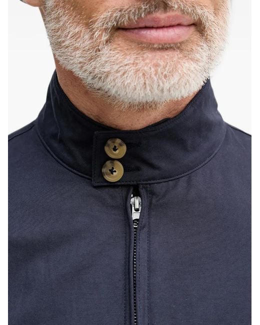 Benetton Blue High-Neck Zip-Up Bomber Jacket for men
