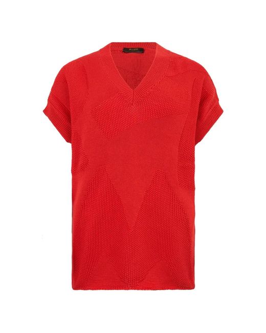 Moorer Red V-Neck Knitted Sweater