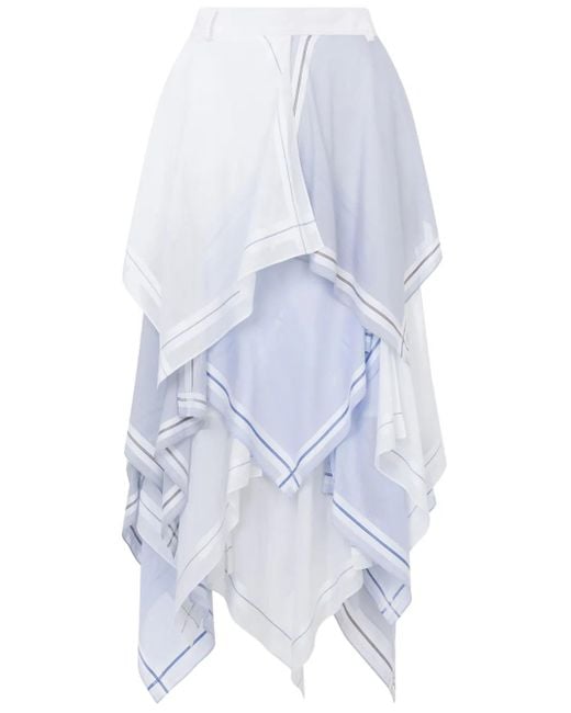 Moschino White Layered Midi Skirt