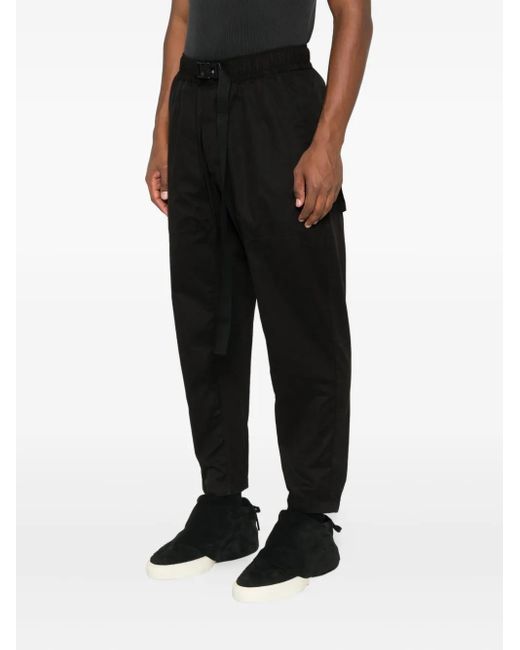 Thom Krom Black Belted Tapered Trousers for men