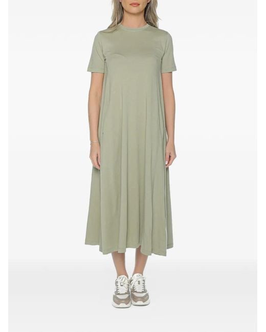 Ecoalf Green Elettra Short-Sleeve Midi Dress
