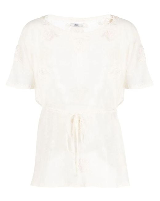 Bode White Cotton Embroidered Design Top for men