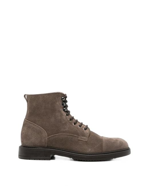 Doucal's Brown Janus Lace-Up Ankle Boots for men