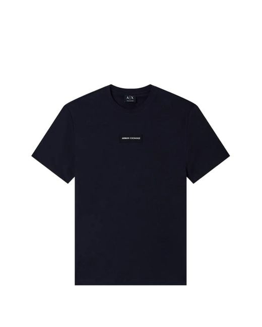 ARMANI EXCHANGE Blue T-Shirt À Patch Logo for men