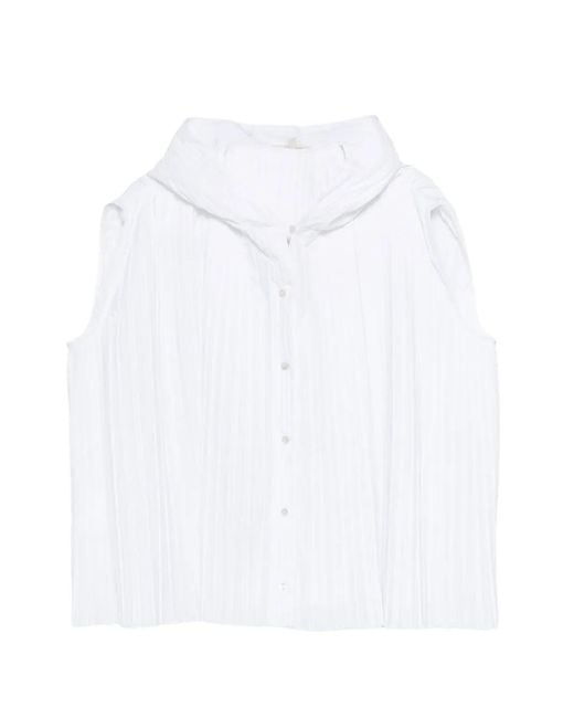 Barena White Pleated Blouse