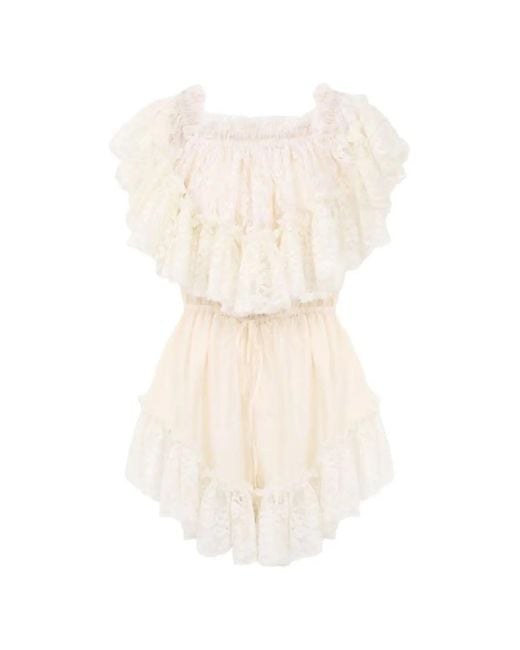 Chloé White Ruffled Playsuit