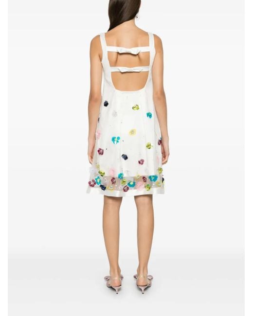 Viktor & Rolf White Embroidered Mini Dress