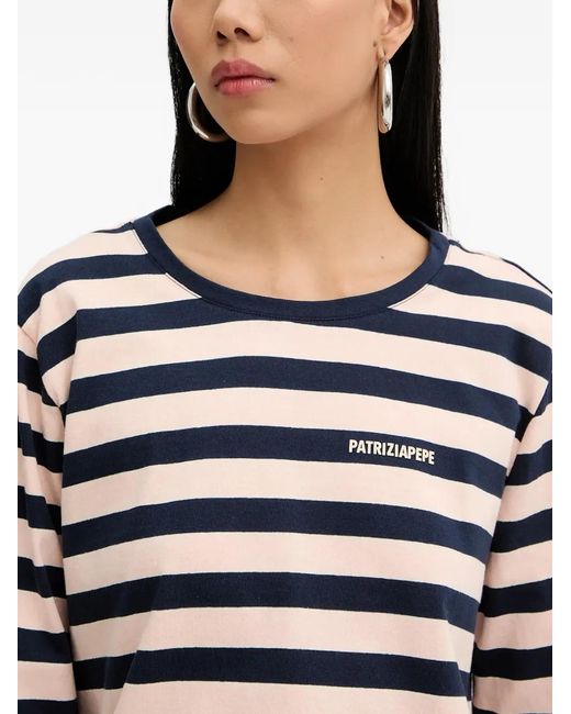 Patrizia Pepe Blue Striped Long-Sleeve T-Shirt