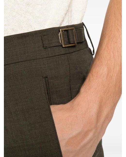 Berwich Gray Pantalon Plissé À Bandes Contrastantes for men