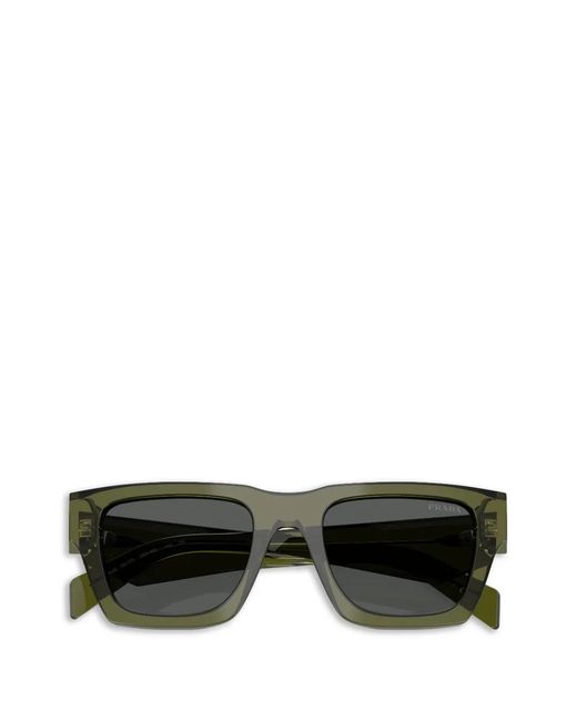 Prada Gray Rectangle-Frame Sunglasses for men