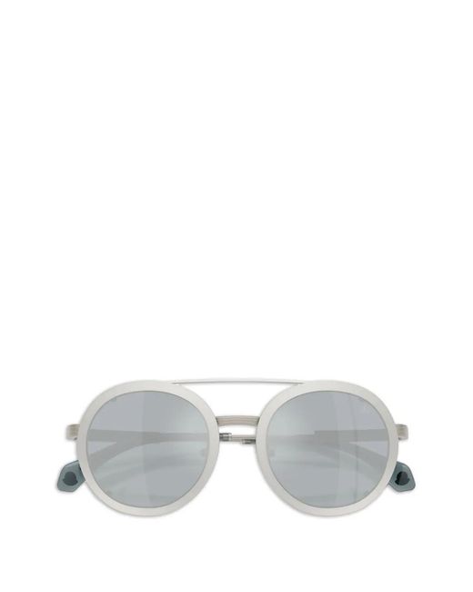 Moncler White Suffuse Round-Frame Sunglasses