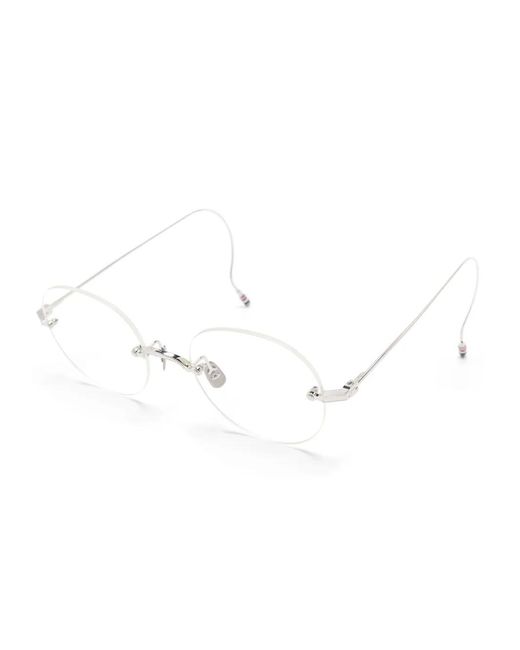 Thom Browne Metallic Round-Frame Glasses