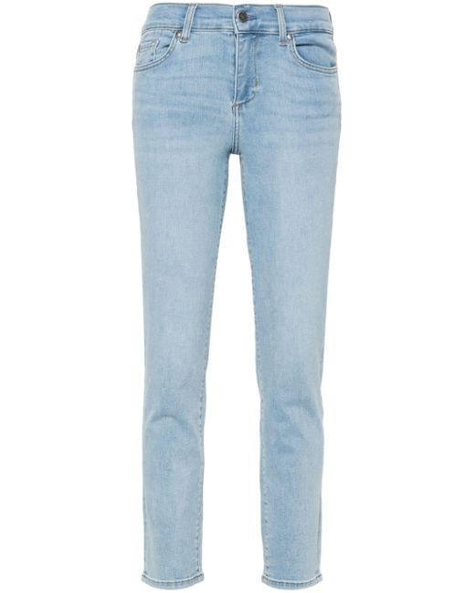 Liu Jo Blue Mid-rise Slim-fit Cropped Jeans