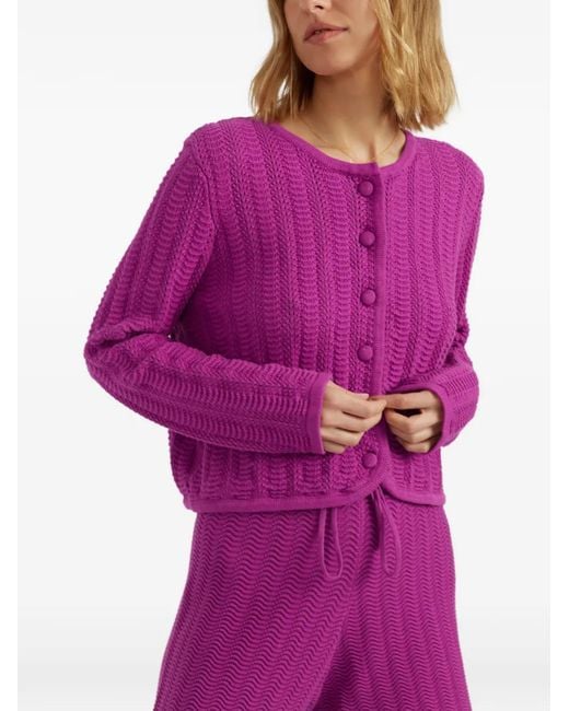 Chinti & Parker Purple Crochet Cardigan