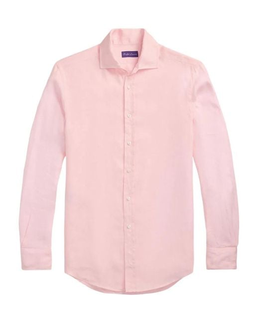 Ralph Lauren Pink Linen Shirt for men
