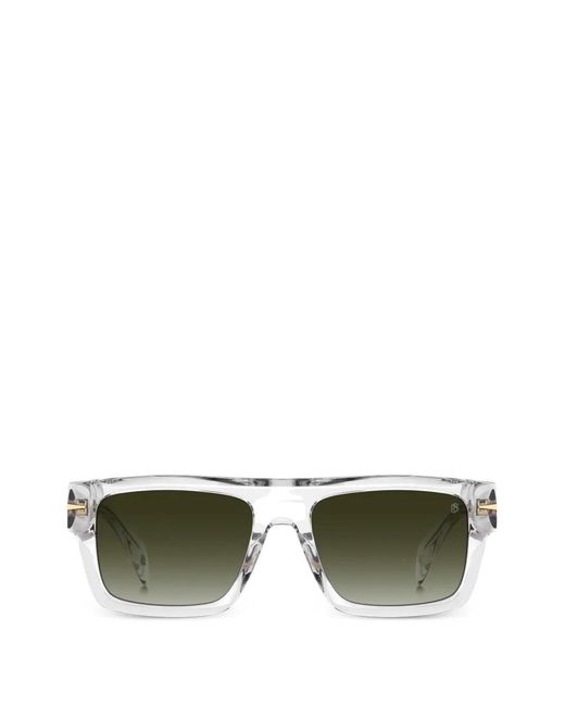 David Beckham Green Square-Frame Sunglasses for men